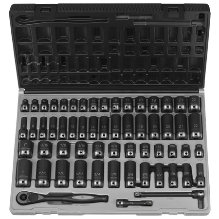 Grey Pneumatic 59-Pc 3/8" Frac/Met Duo-Socket Set 6pt GP81659CRD